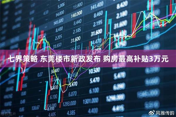 七界策略 东莞楼市新政发布 购房最高补贴3万元
